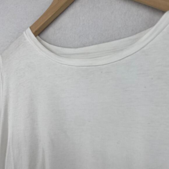 EILEEN FISHER Top M Slub Organic Cotton Jersey Crewneck Short Sleeve Basic White - Picture 2 of 13